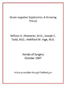 Image for Altemeier article Gram-negative Septicemia: A Growing Threat