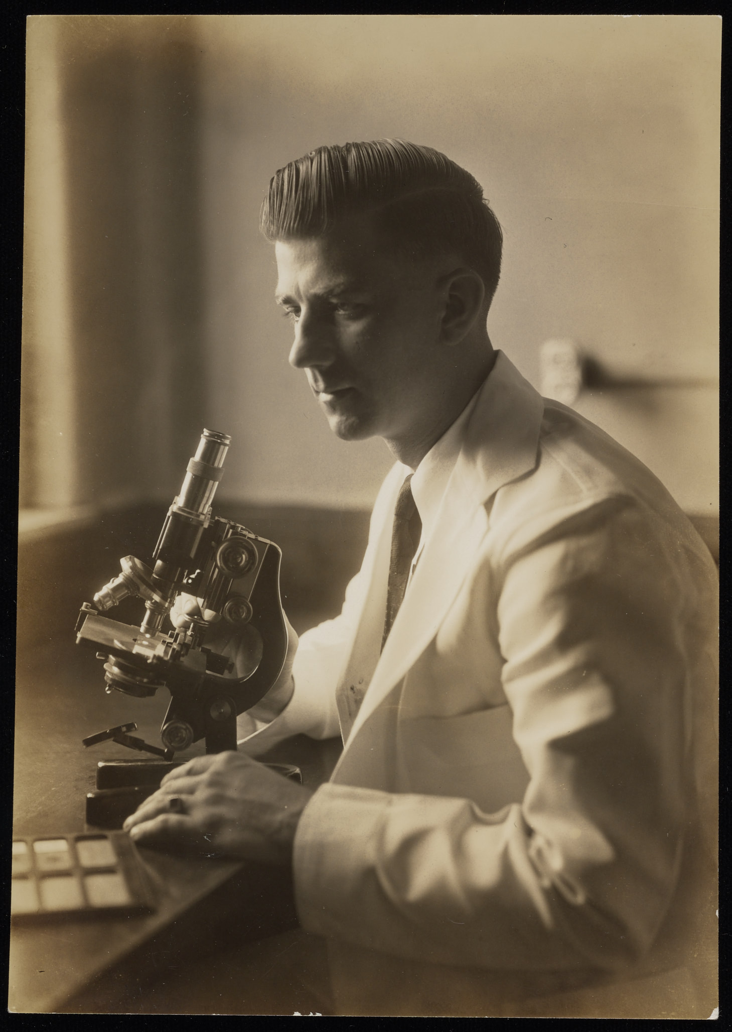 Portrait of Altemeier with Microscope