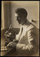 Portrait of Altemeier with Microscope