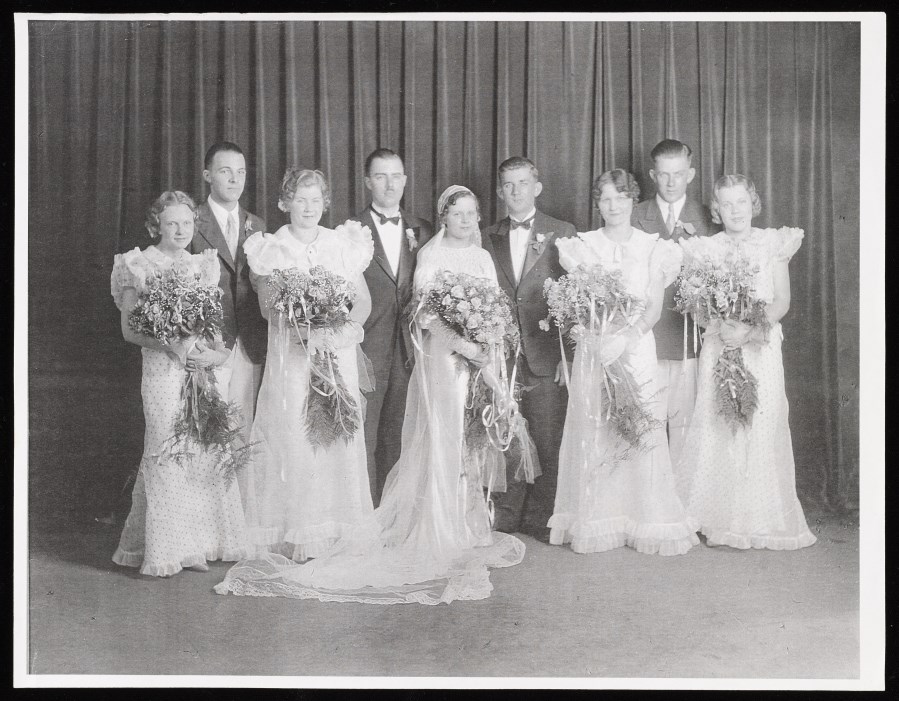 Image of Wedding Party Photograph for WA and Edna Wyss