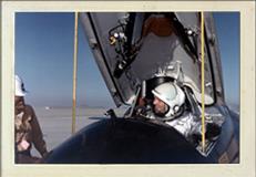 1961. Neil in cockpit of X-15 at Dryden Flight Research Center. Image Credit: NASA