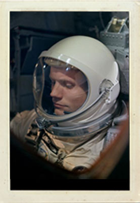 Neil Armstrong on the Gemini 8 mission in 1966. Image Credit: NASA