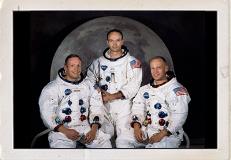 The Apollo 11 lunar landing mission crew, pictured from left to right, Neil A. Armstrong, commander; Michael Collins, command module pilot; and Edwin E. Aldrin Jr., lunar module pilot. Image Credit: NASA