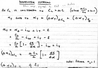 Professor Neil Armstrong class handout on maneuver margins.