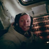 Neil Armstong wearing his spacesuit, still on the moon after the moonwalk. Image credit: NASA