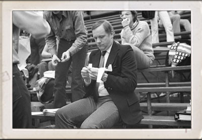 Armstrong creates a paper airplane at an event hosted by the American Institute of Aeronautics and Astronautics student chapter. Photo credit: Ralph Spitzen (Eng '74, MBA '76)
