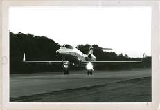 Learjet Longhorn 28 takes off from &quot;First Flight&quot; strip near Kill Devil Hills, N.C. on record time-to-climb flight February 19, 1979. Photo Courtesy of UC Public Information Office