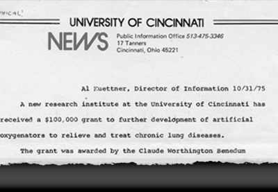 Press release announcing Institute of Engineering and Medicine received grant. October 31, 1975